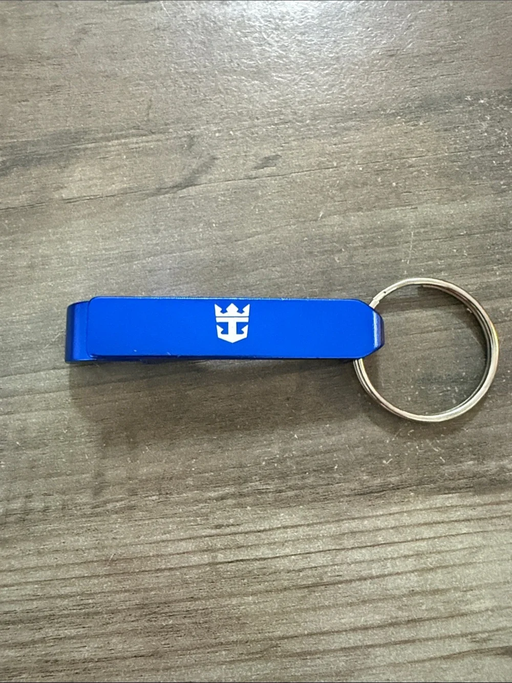 Royal Caribbean Blue Keychain Bottle Opener Key Ring with Crown Logo